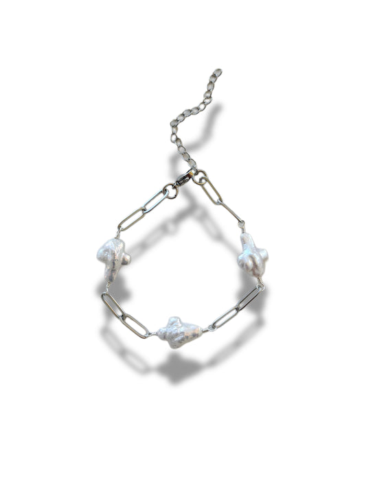 Pearl Cross Bracelet
