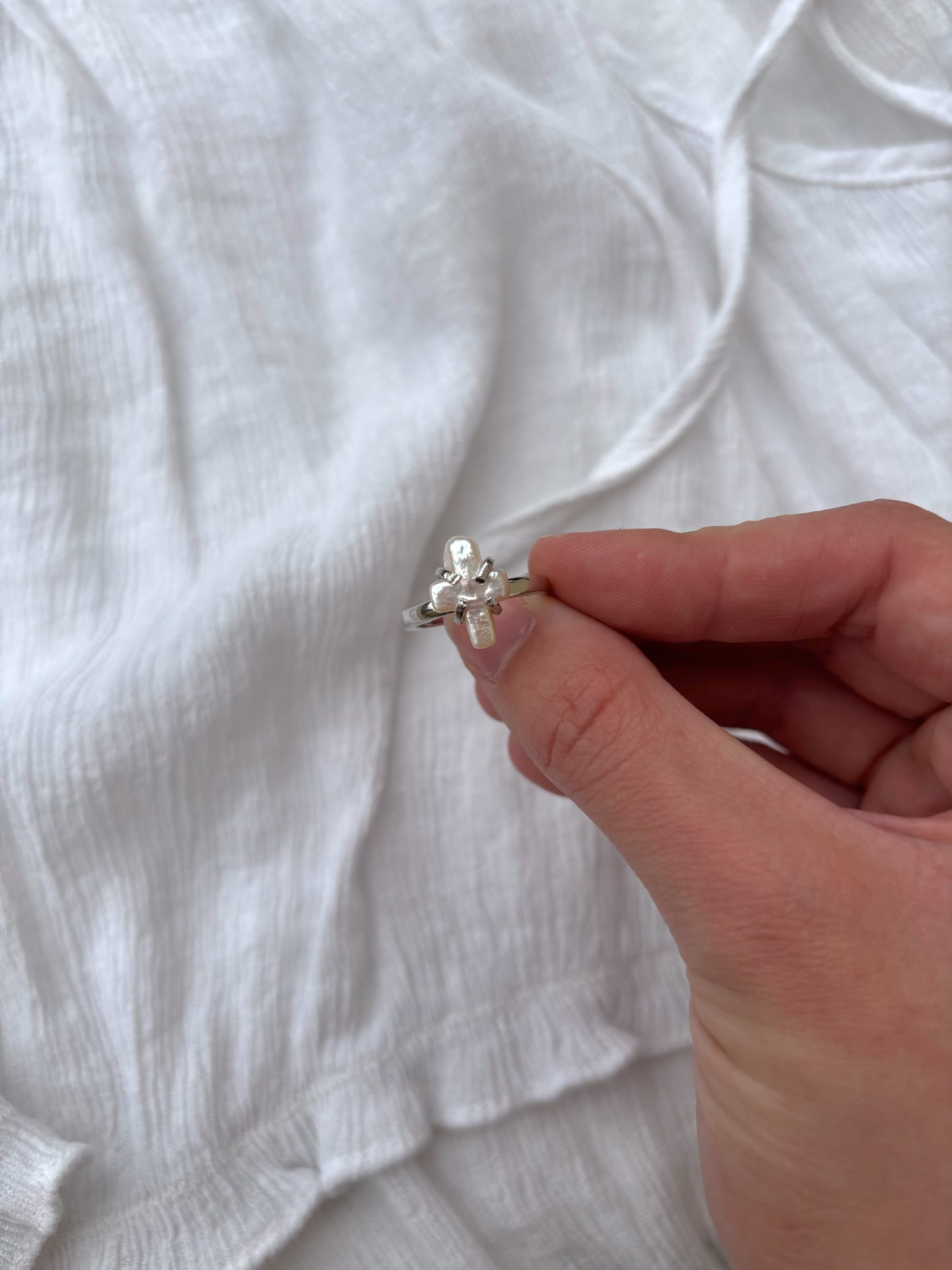 Pearl Cross Ring
