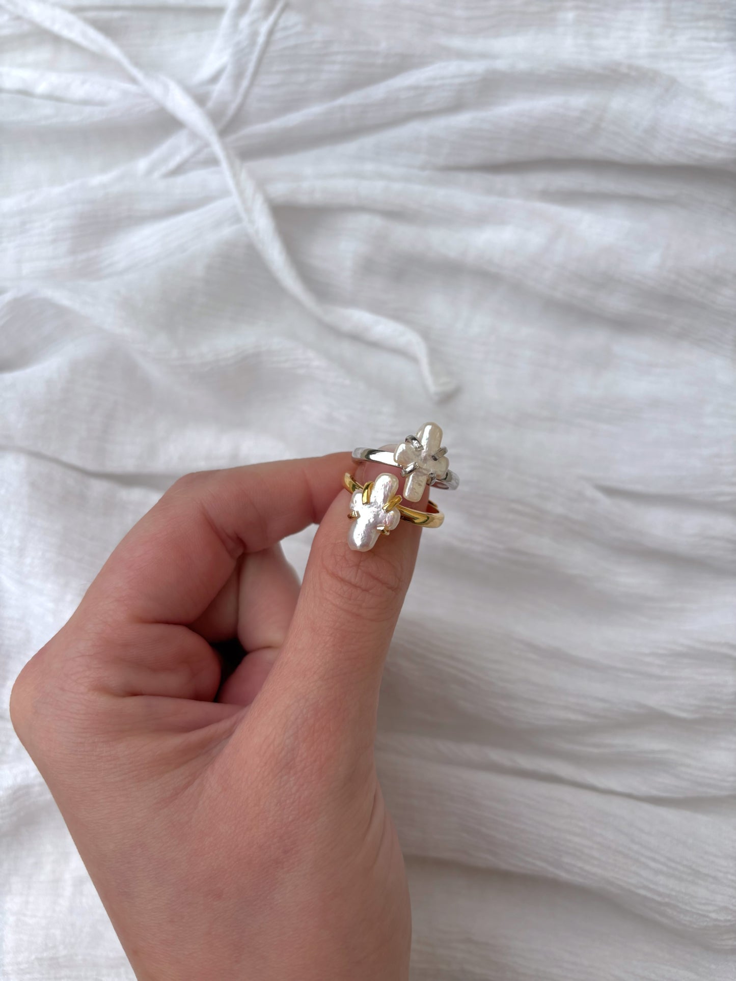 Pearl Cross Ring
