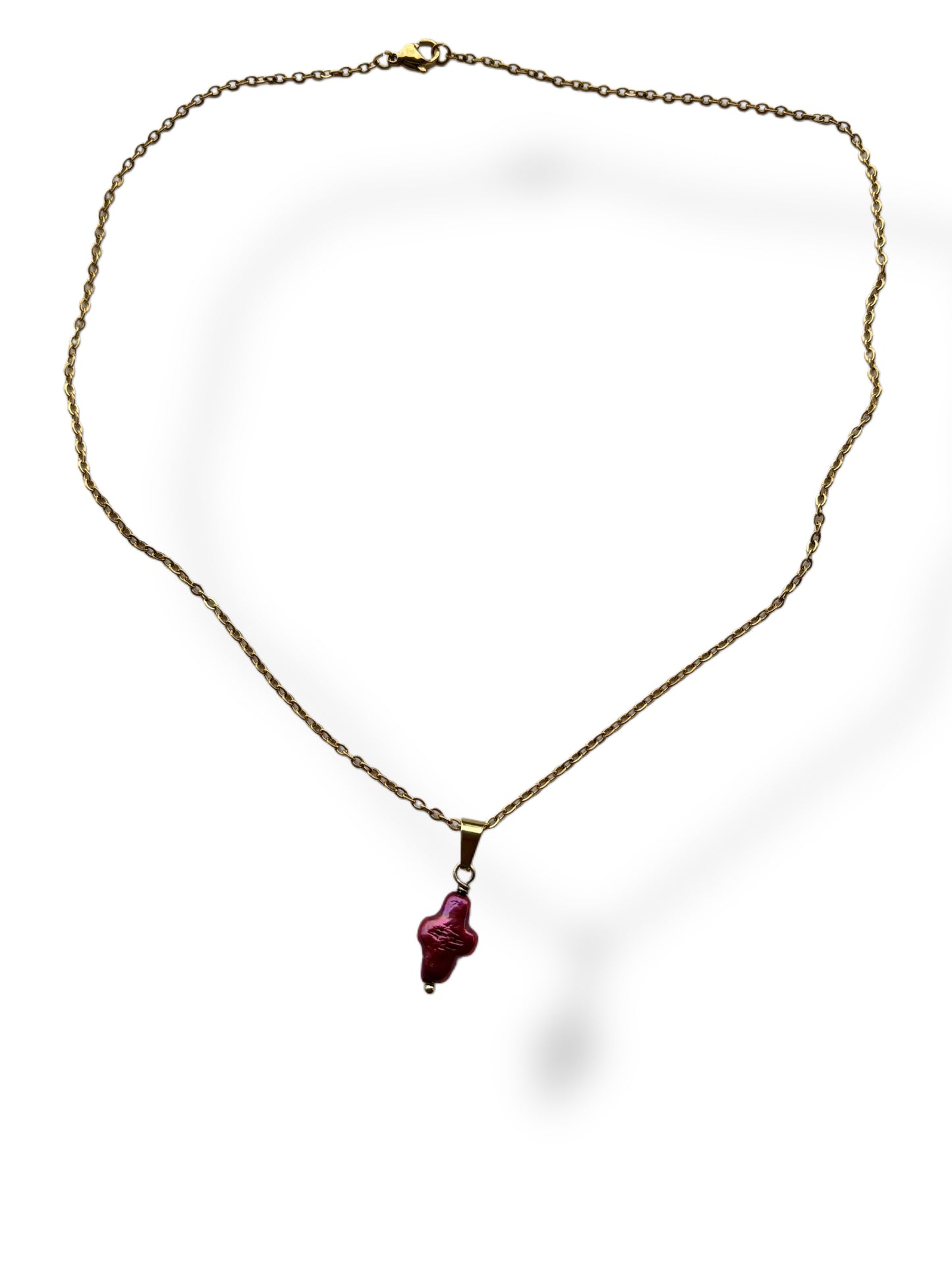 Pink Pearl Cross Necklace