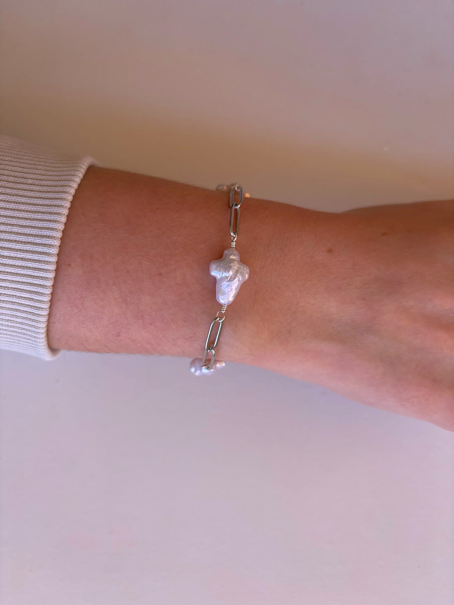 Pearl Cross Bracelet