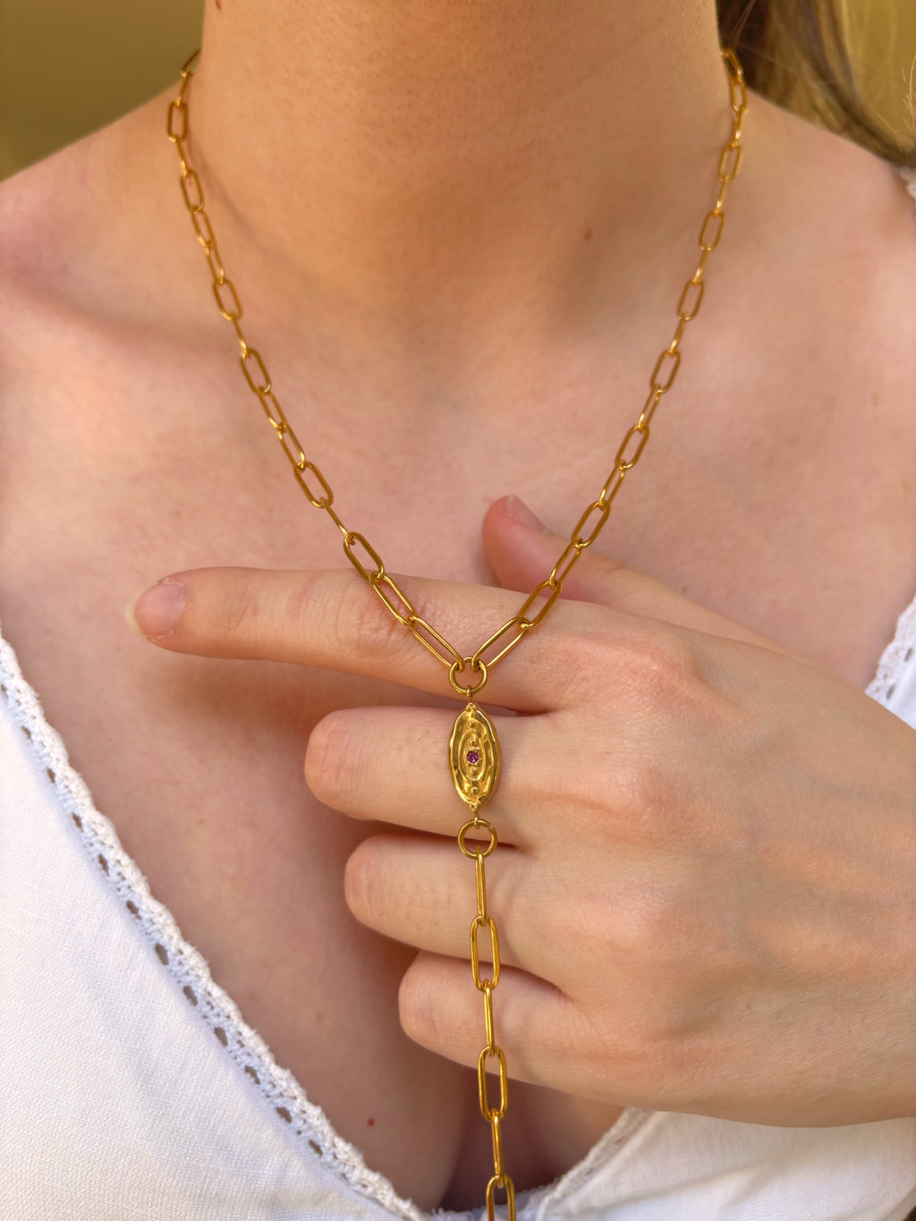 Sun-Kissed Lariat Necklace