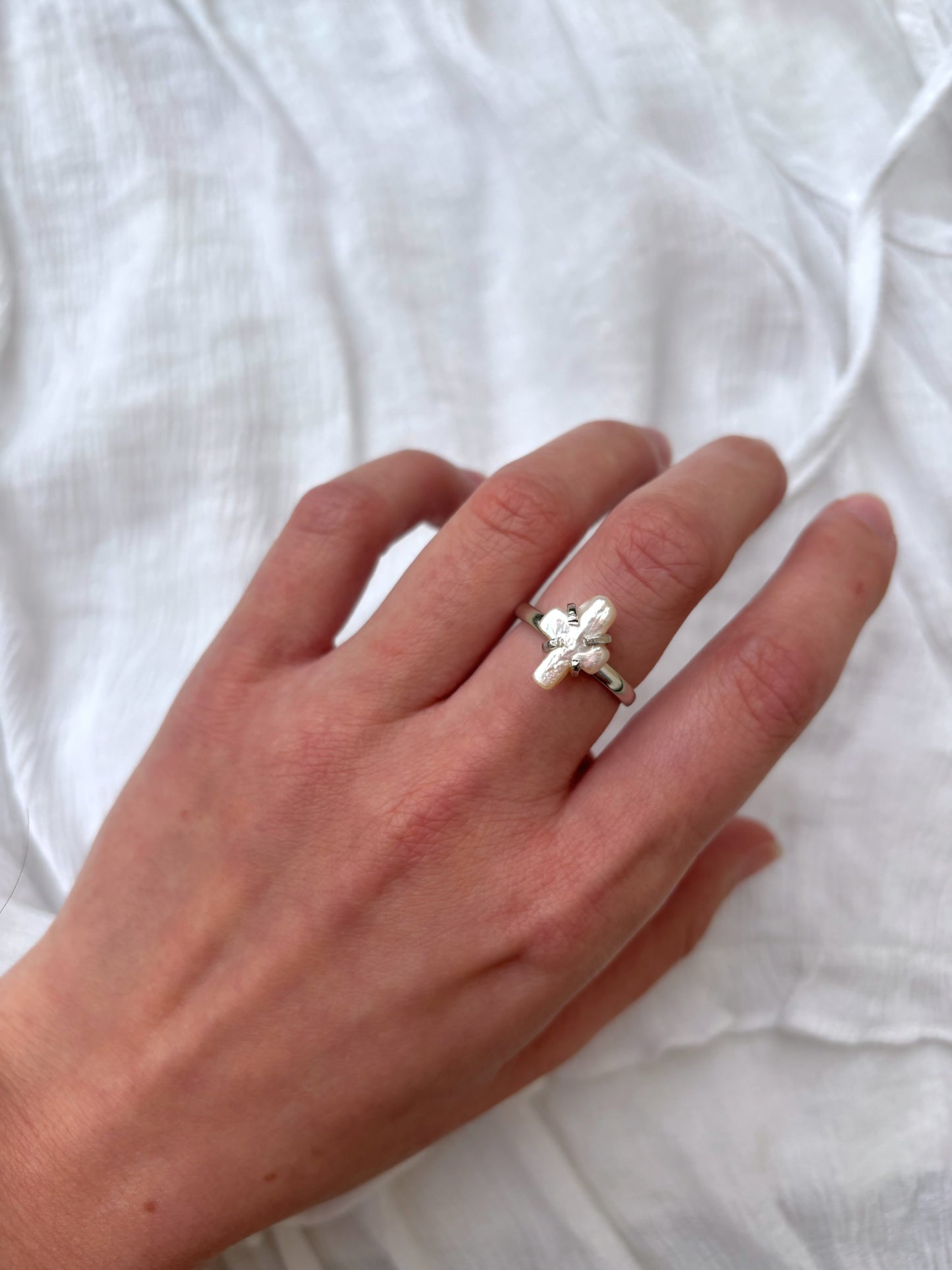 Pearl Cross Ring