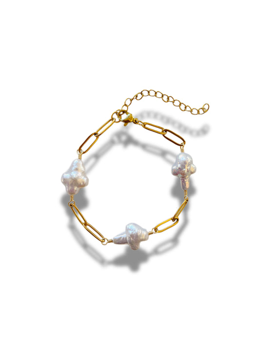 Pearl Cross Bracelet