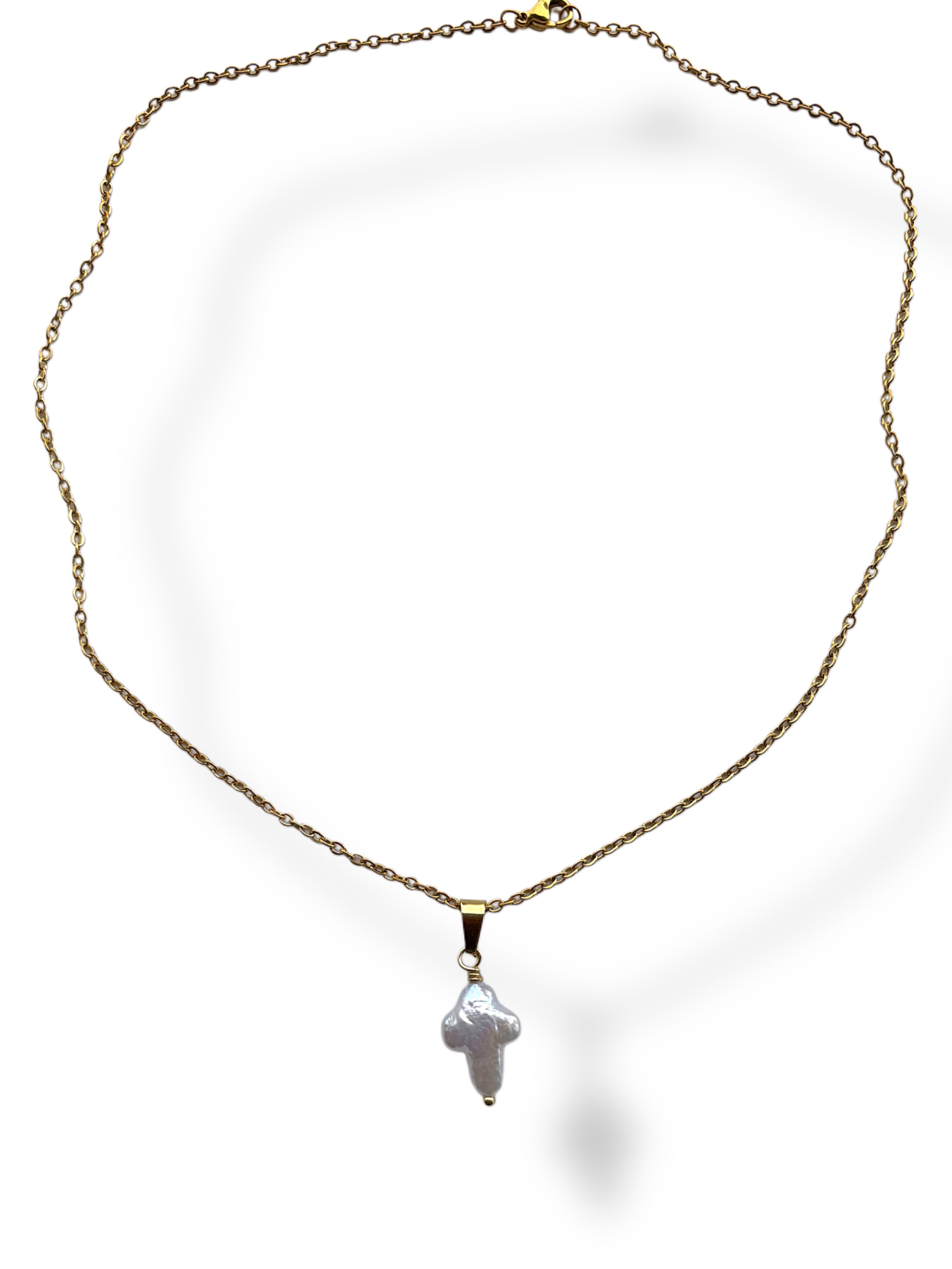 Pearl Cross Necklace