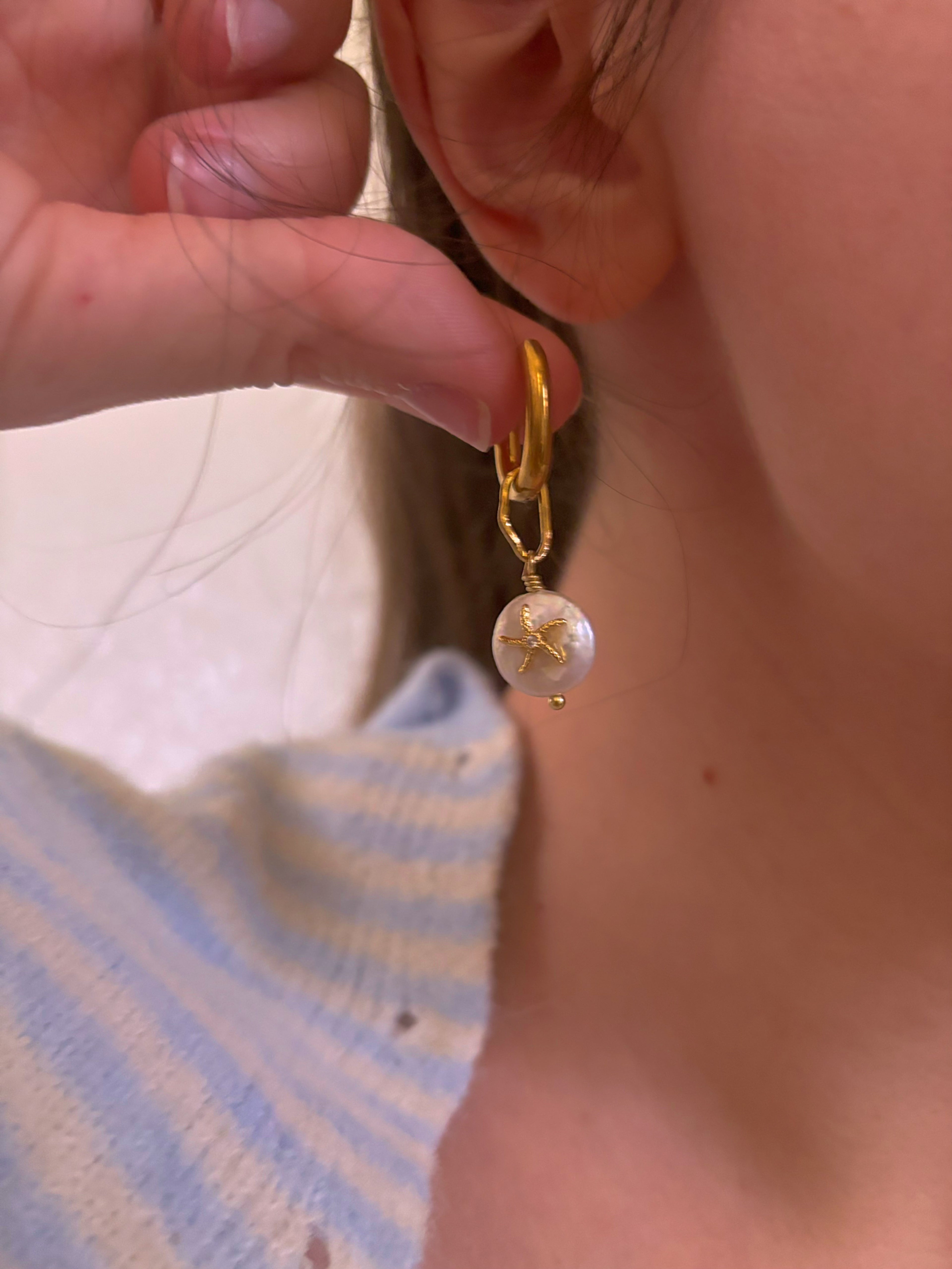 Pearl Star Earrings