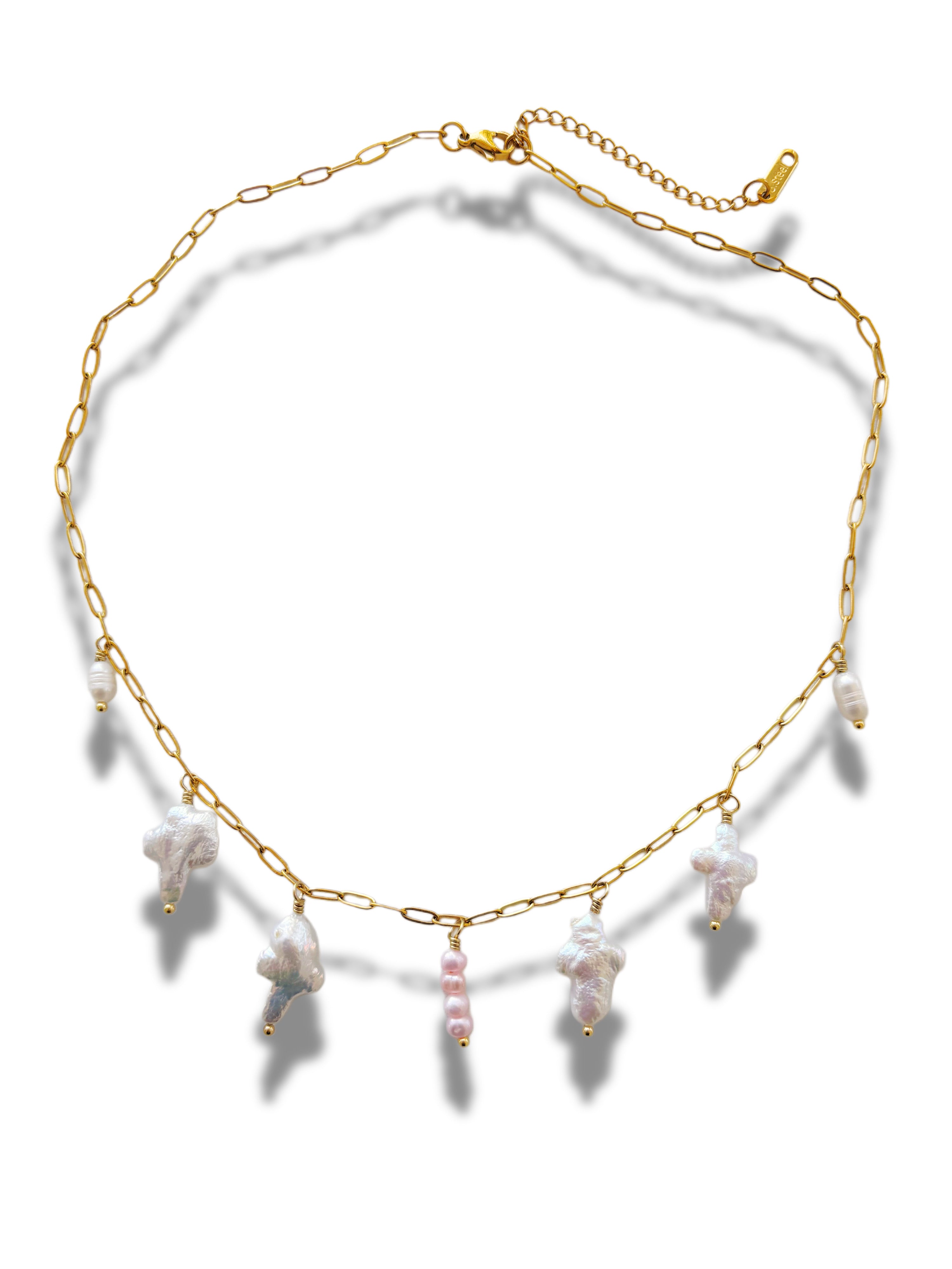 Pearl Cross Charm Necklace