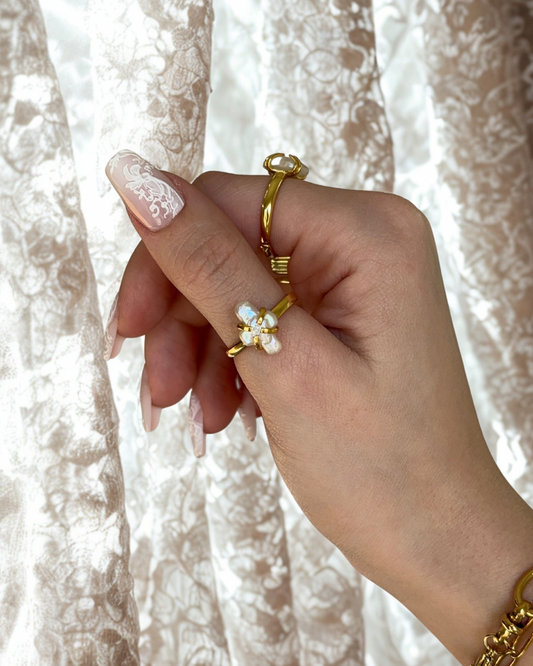 Pearl Cross Ring