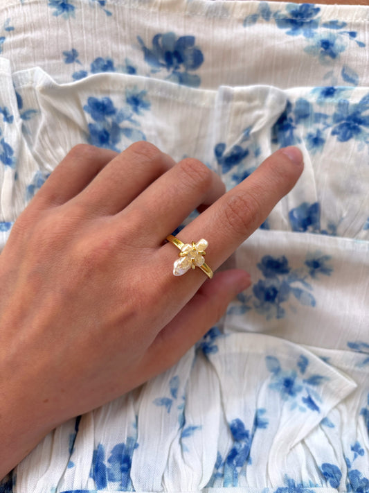 Pearl Cross Ring