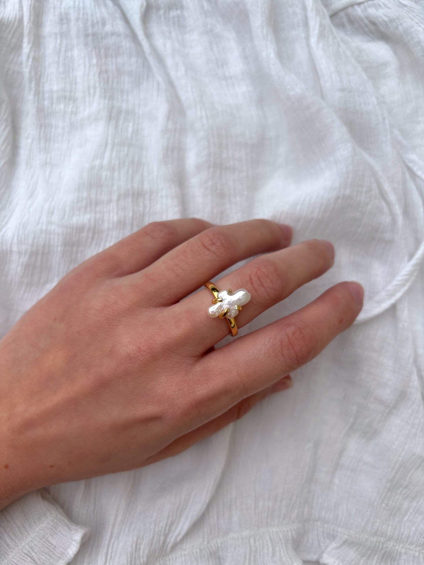 Pearl Cross Ring
