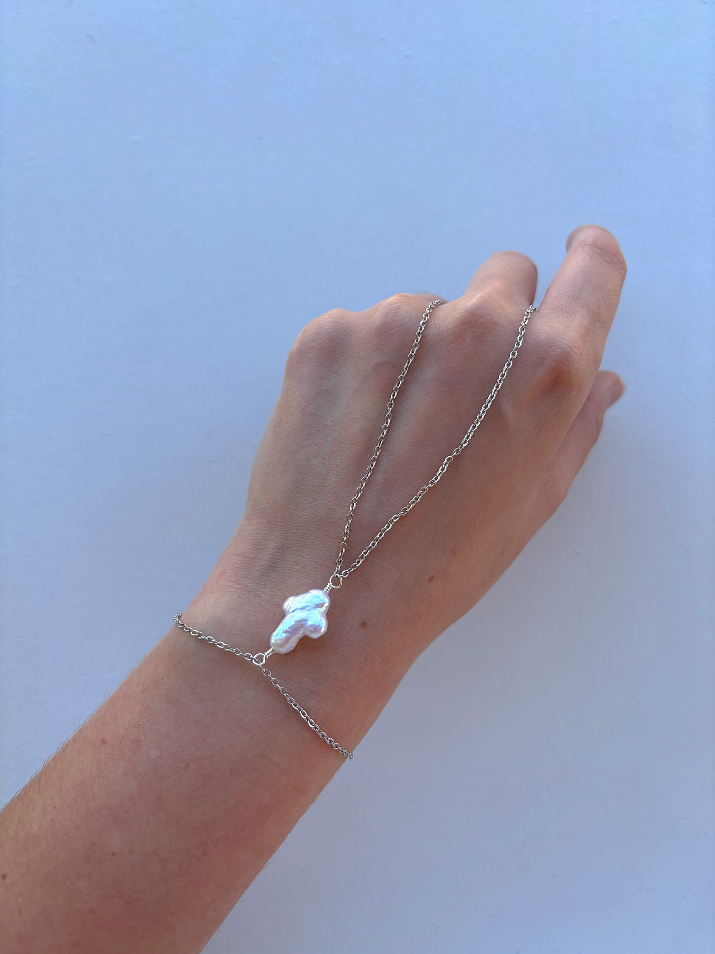 Pearl Cross Hand Chain