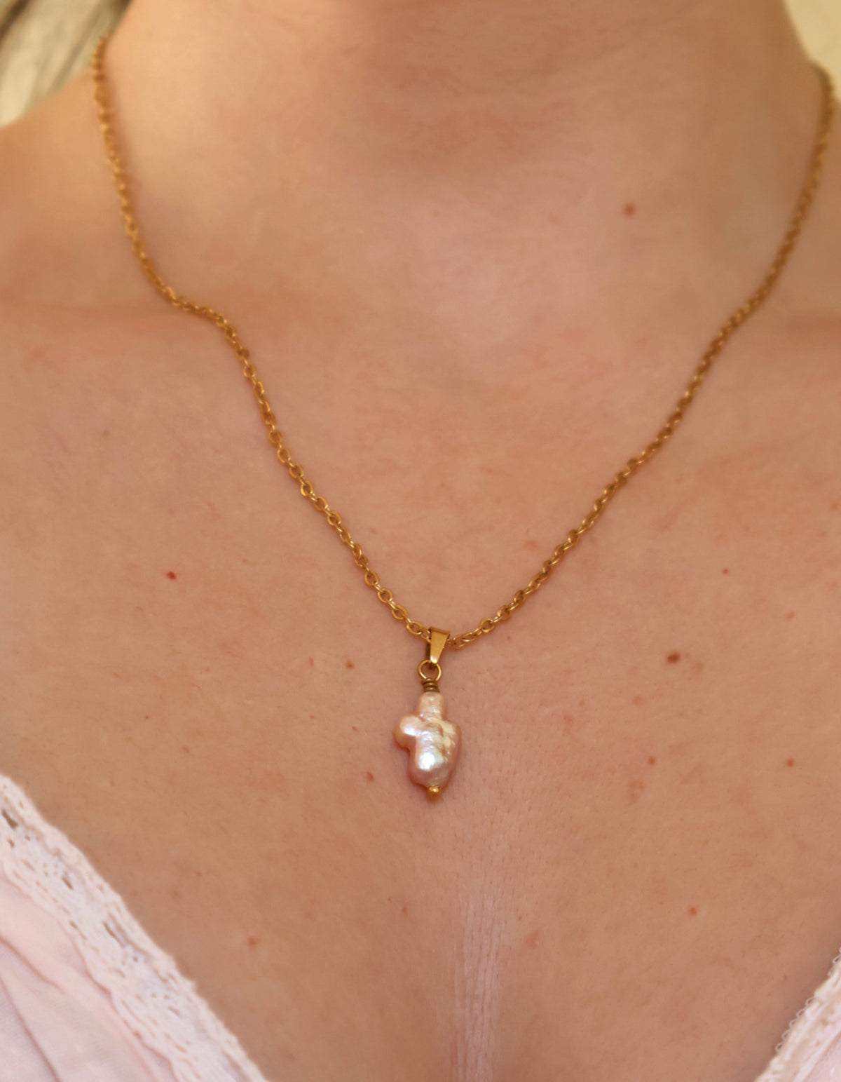 Pearl Cross Necklace