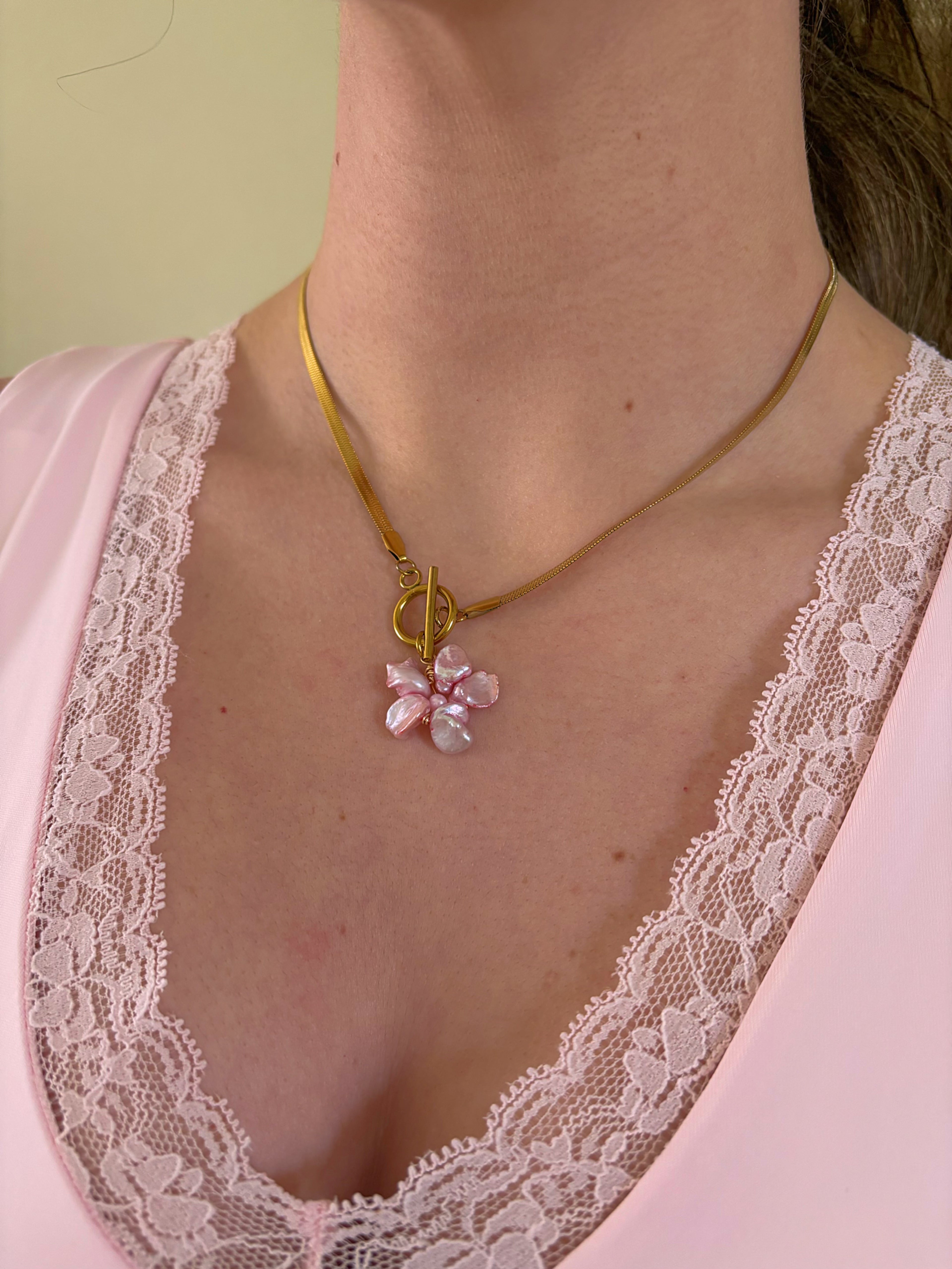 Pink Petal Necklace