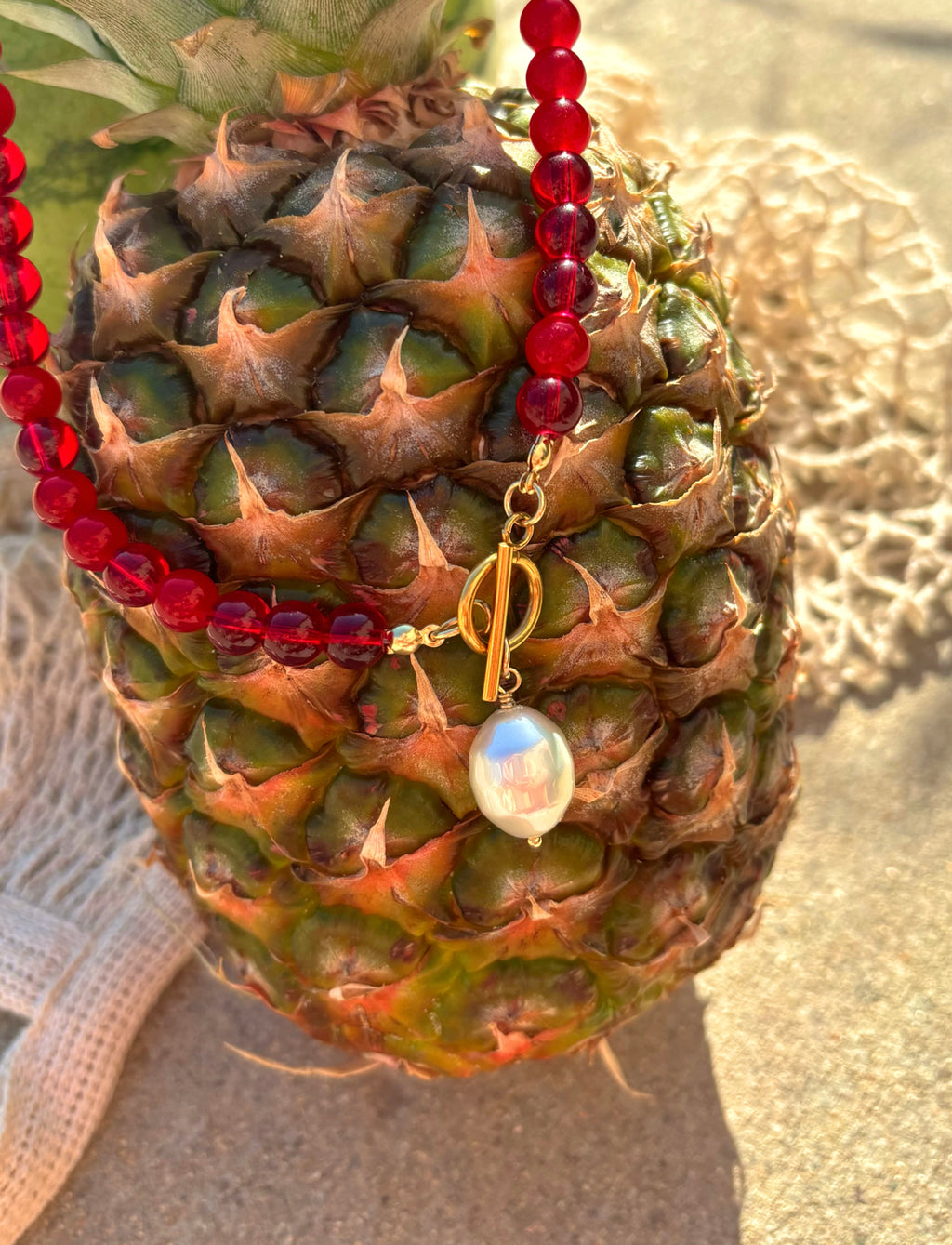 Pomegranate Pearl Necklace