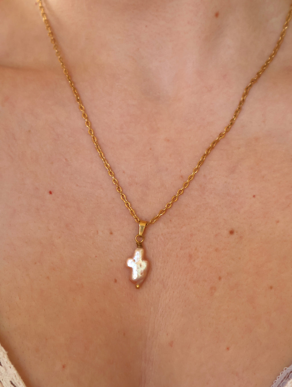 Pearl Cross Necklace