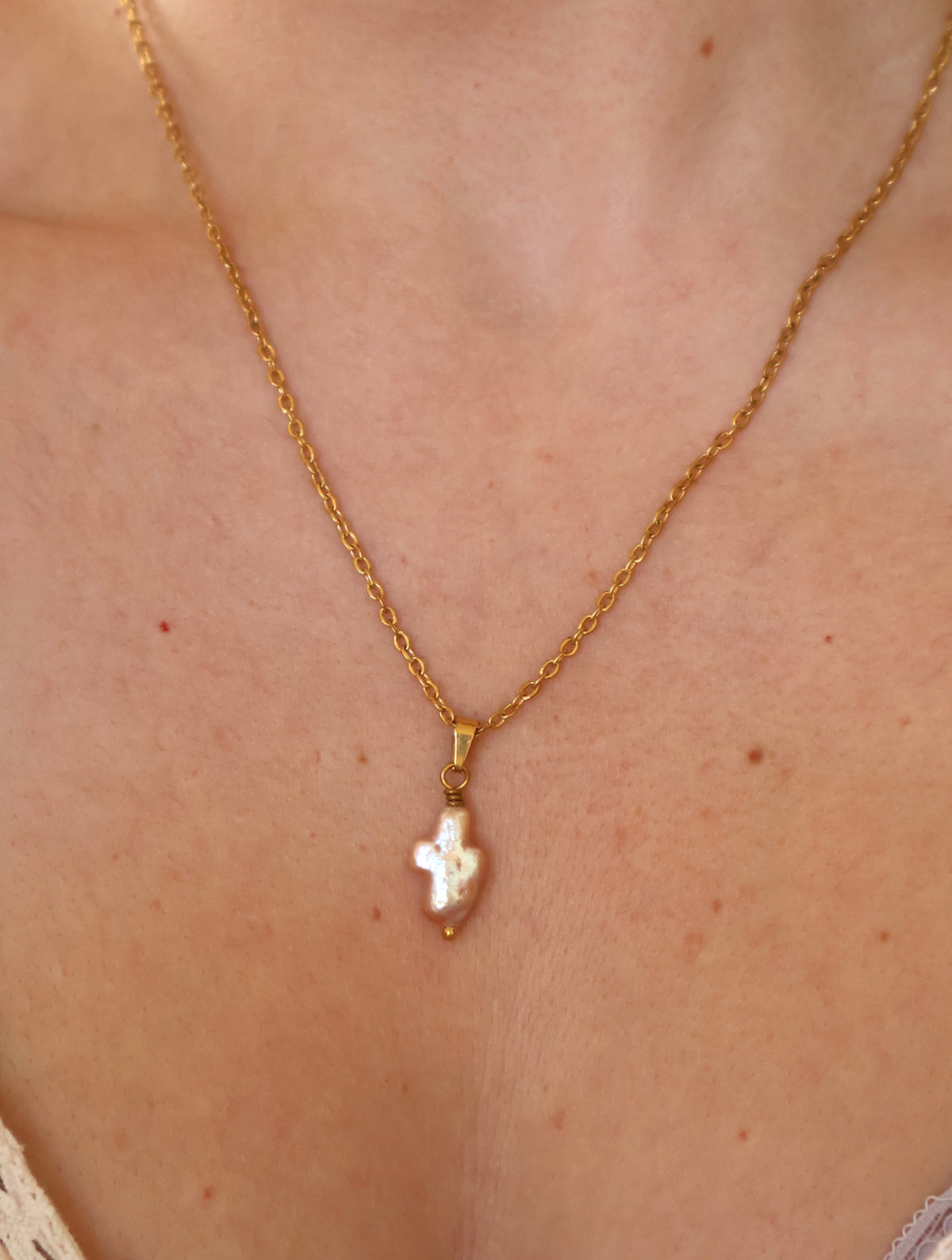 Pearl Cross Necklace