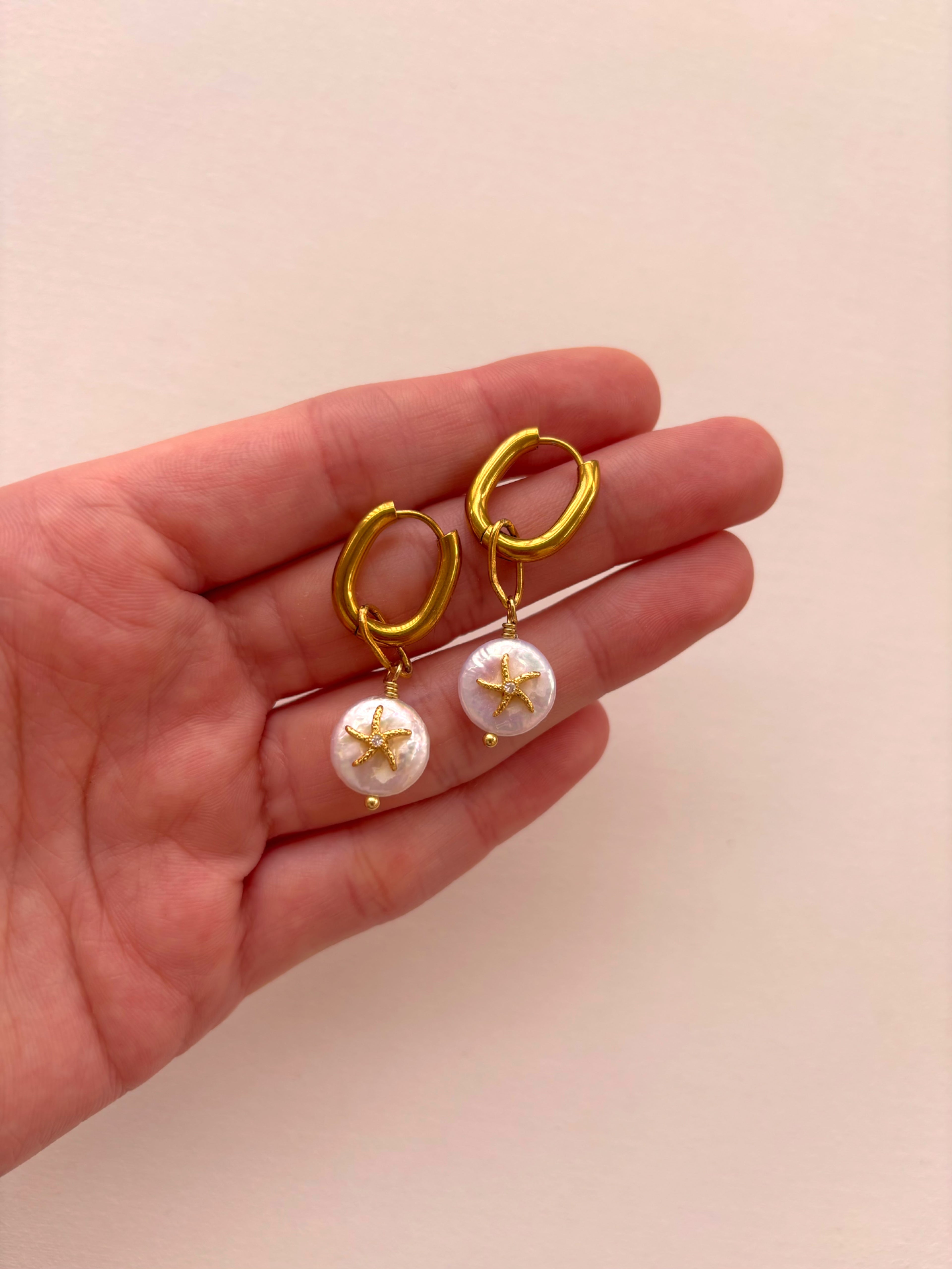 Pearl Star Earrings