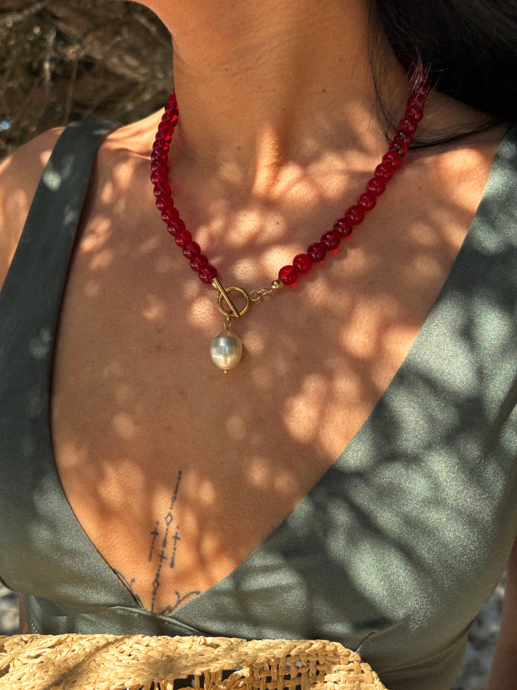 Pomegranate Pearl Necklace