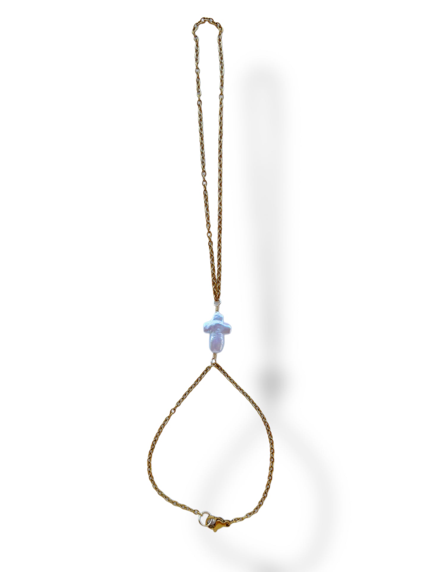 Pearl Cross Hand Chain