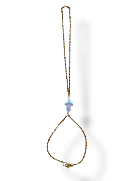 Pearl Cross Hand Chain