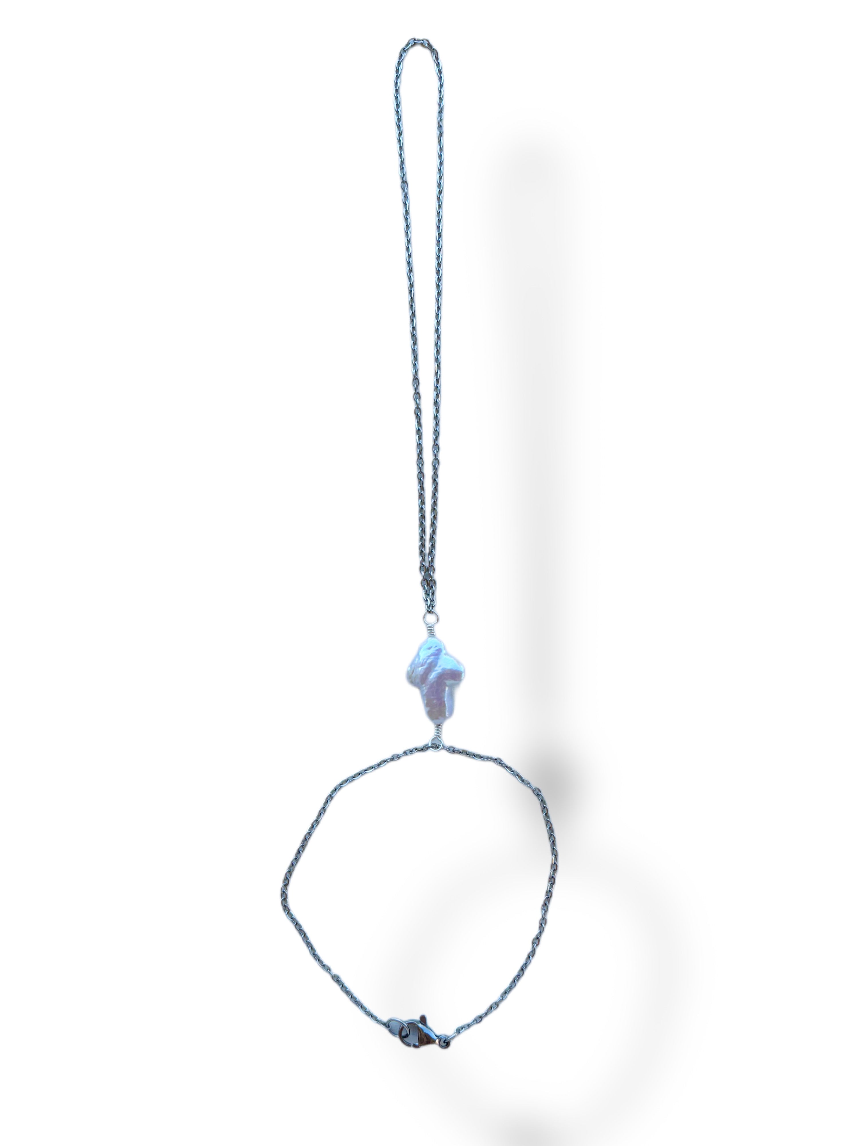 Pearl Cross Hand Chain