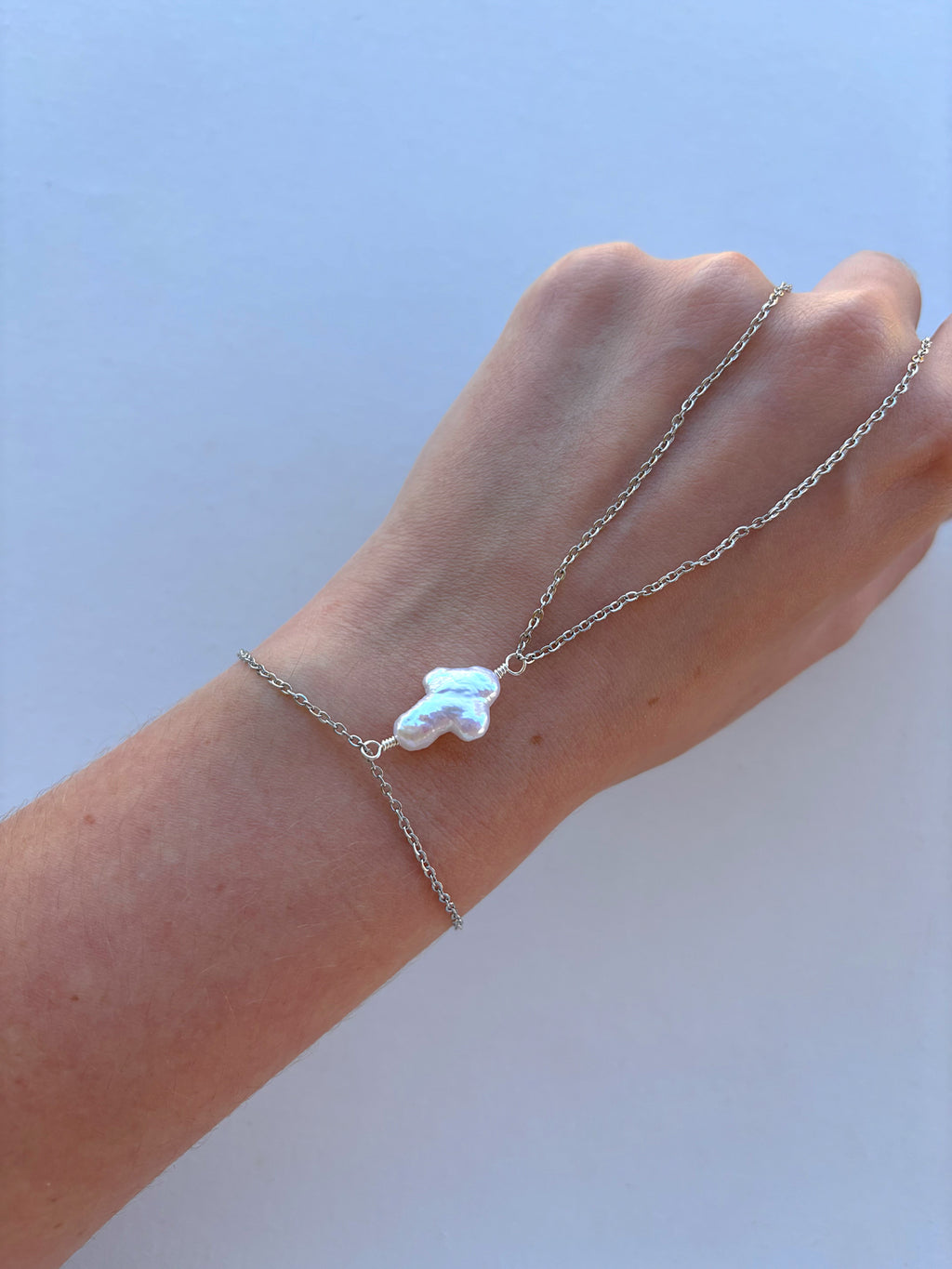 Pearl Cross Hand Chain